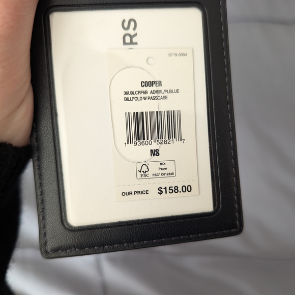 Michael Kors Men's Blue Monogram Billfold Card Holder Wallet - Picture 4 of 4